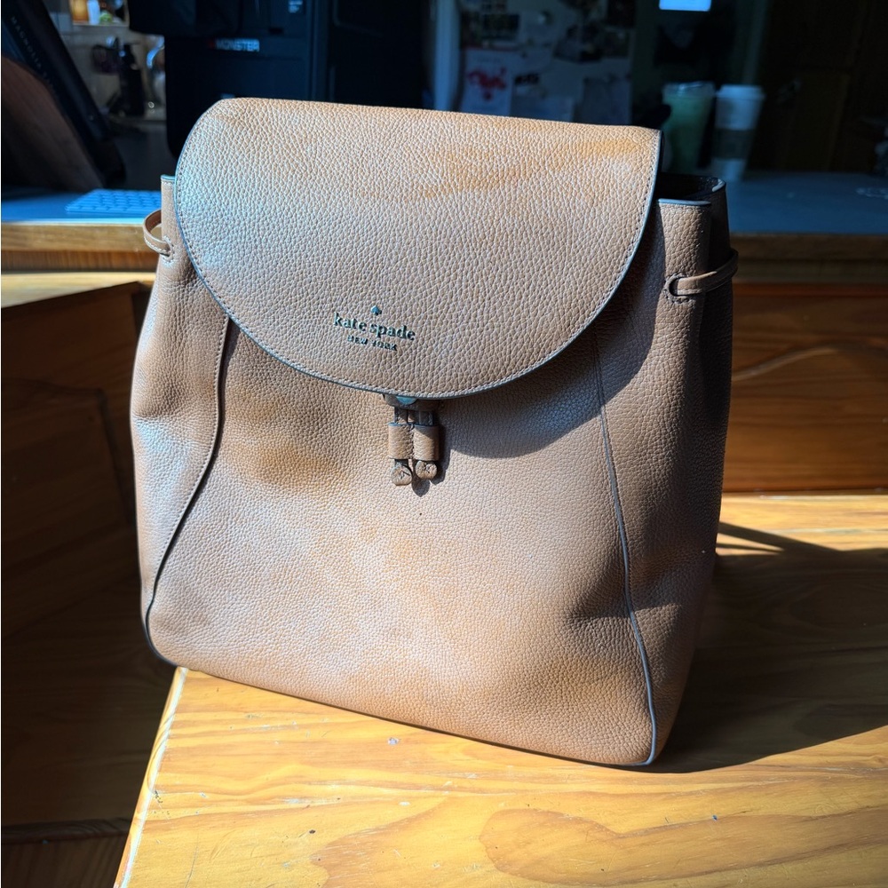Kate Spade Tan Leather Backpack